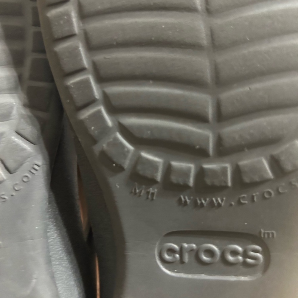 CROCS SWIFTWATER WAVE DARK GREY & RED ORANGE ICONIC TOE POST DESIGN MEN’S 11 - Picture 6 of 9